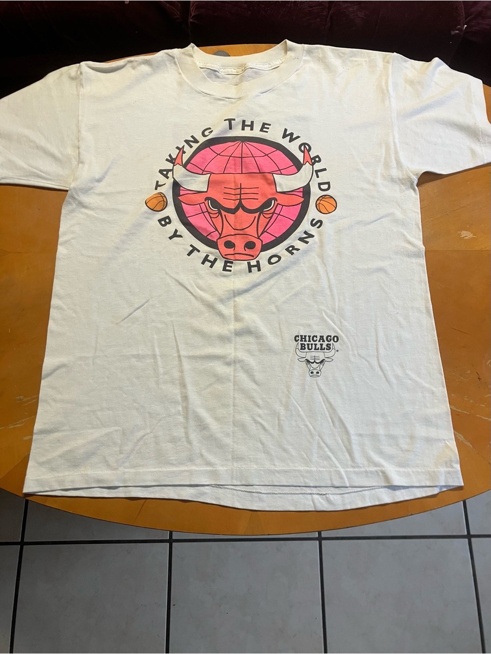 Vintage 90s Chicago Bulls Illinois Lottery Promo Tee Single Stitch